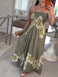 Floral Smocked Strapless Maxi Dress 100100563690094 47 Affordable Fashion Under $100 Jerry's Apparel 
