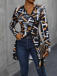 Perfee Geometric Surplice Long Sleeve T-Shirt 100100593551505 37 Affordable Fashion Under $100 Jerry's Apparel 