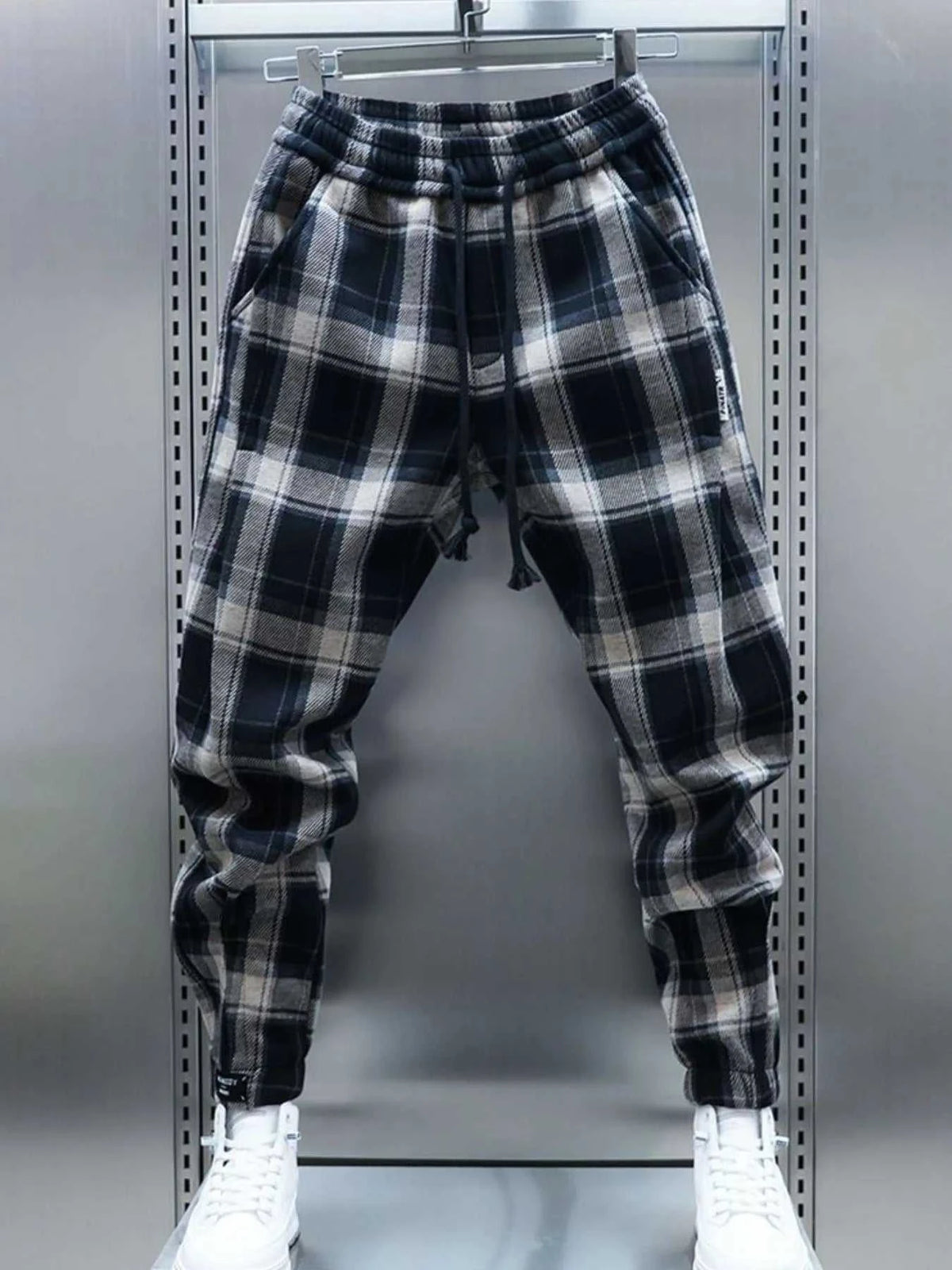 Men's Plus Size Plaid Drawstring Joggers 100400746661223 43 Affordable Fashion Under $100 Jerry's Apparel 
