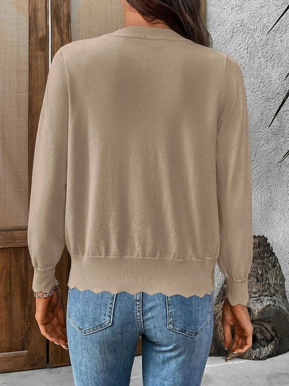 Ribbed Edge Button-Up Knit Cardigan 100100482577968 37 Affordable Fashion Under $100 Jerry's Apparel 