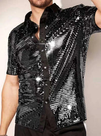 Men's Sequin Button Up Shirt 100400175153420 36 Affordable Fashion Under $100 Jerry's Apparel 