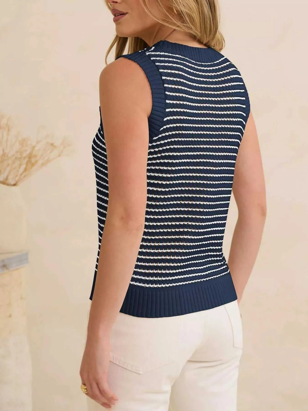 Striped Knit Sweater Vest 100100265130873 35 Affordable Fashion Under $100 Jerry's Apparel 