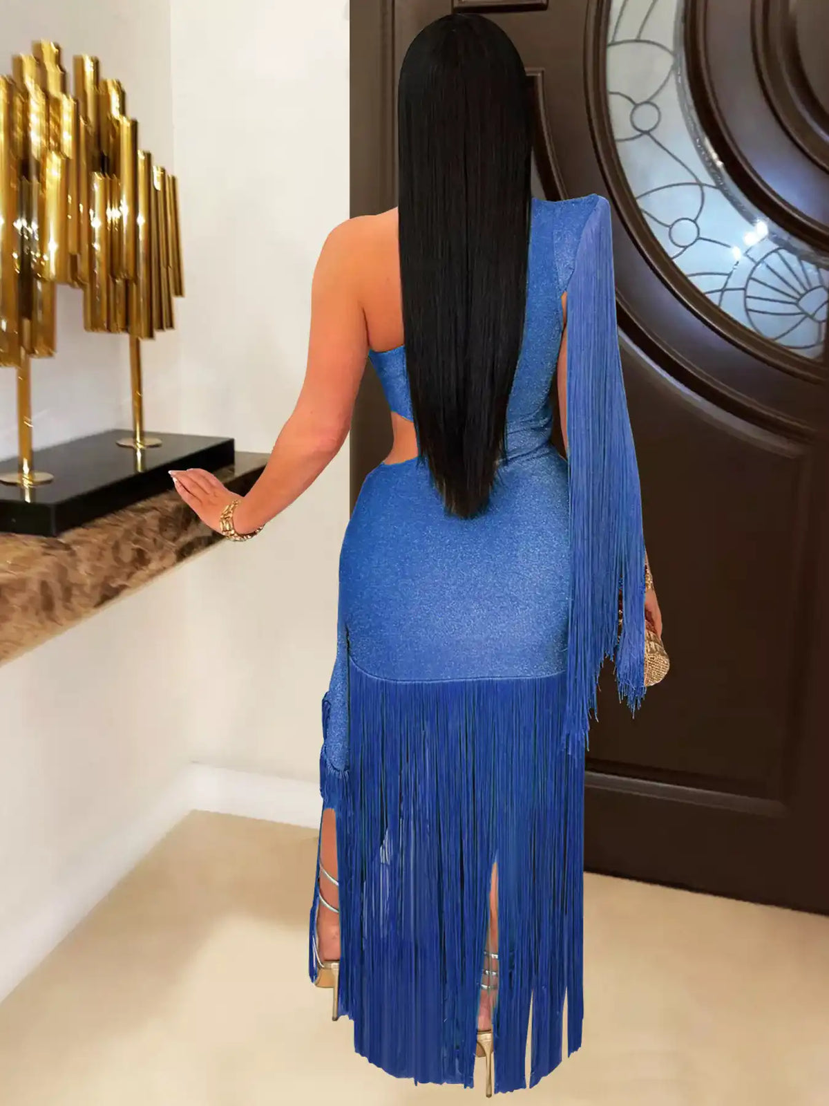 One-Shoulder Cutout Fringe Bodycon Party Dress 101001164315621 71 Affordable Fashion Under $100 Jerry's Apparel 