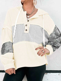 Waffle Knit Striped Drawstring Hoodie 100100091731015 44 Affordable Fashion Under $100 Jerry's Apparel 