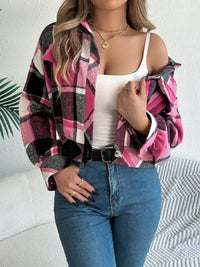 Plaid Button Up Long Sleeve Jacket