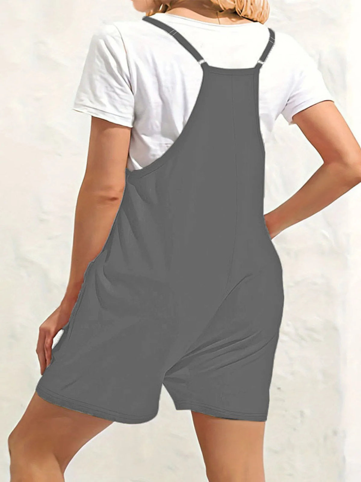Full Size Scoop Neck Spaghetti Strap Overalls Plus Size