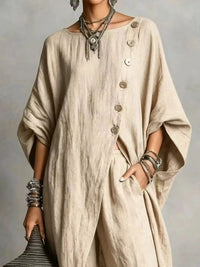 Full Size Asymmetric Button-Down Top and Wide-Leg Pants Set Plus Size 101001667815182 65 Affordable Fashion Under $100 Jerry's Apparel 