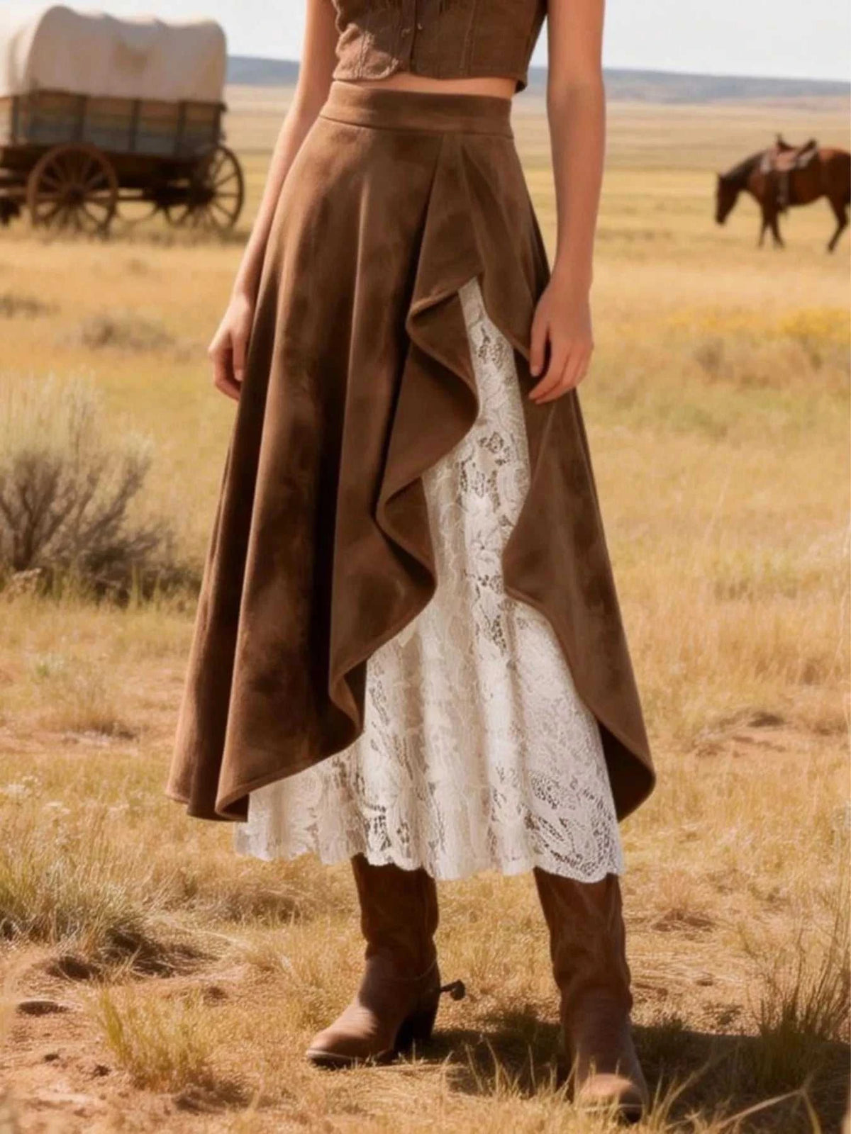 Lace Ruffled Midi Skirt 100100906549484 48 Affordable Fashion Under $100 Jerry's Apparel 