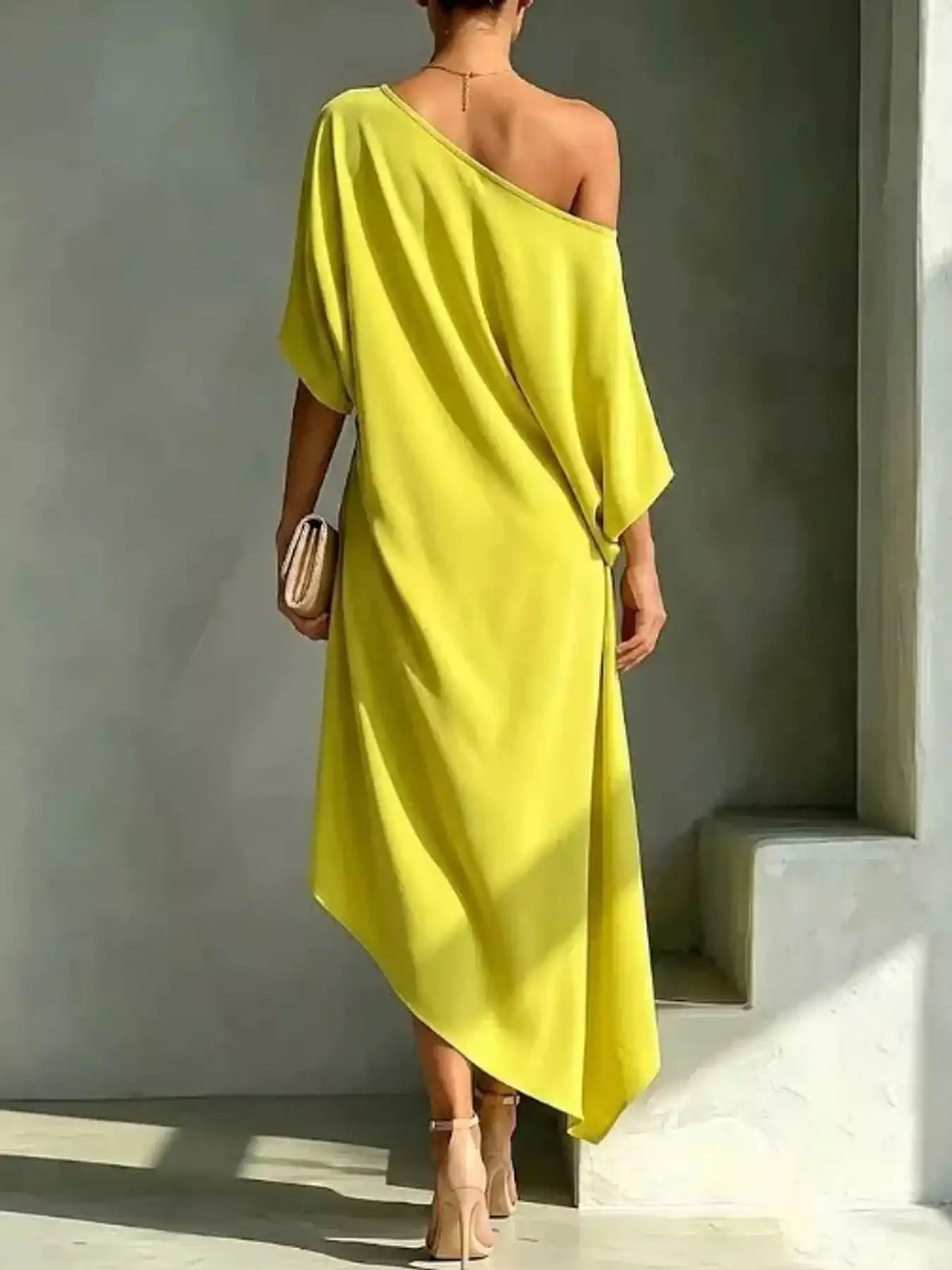 Full Size One-Shoulder Asymmetric Hem Midi Dress Plus Size 101001732260581 53 Gifts for Her Jerry's Apparel 