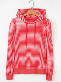 Striped Puff Sleeve Hoodie with Drawstring 100100531994903 47 Affordable Fashion Under $100 Jerry's Apparel 