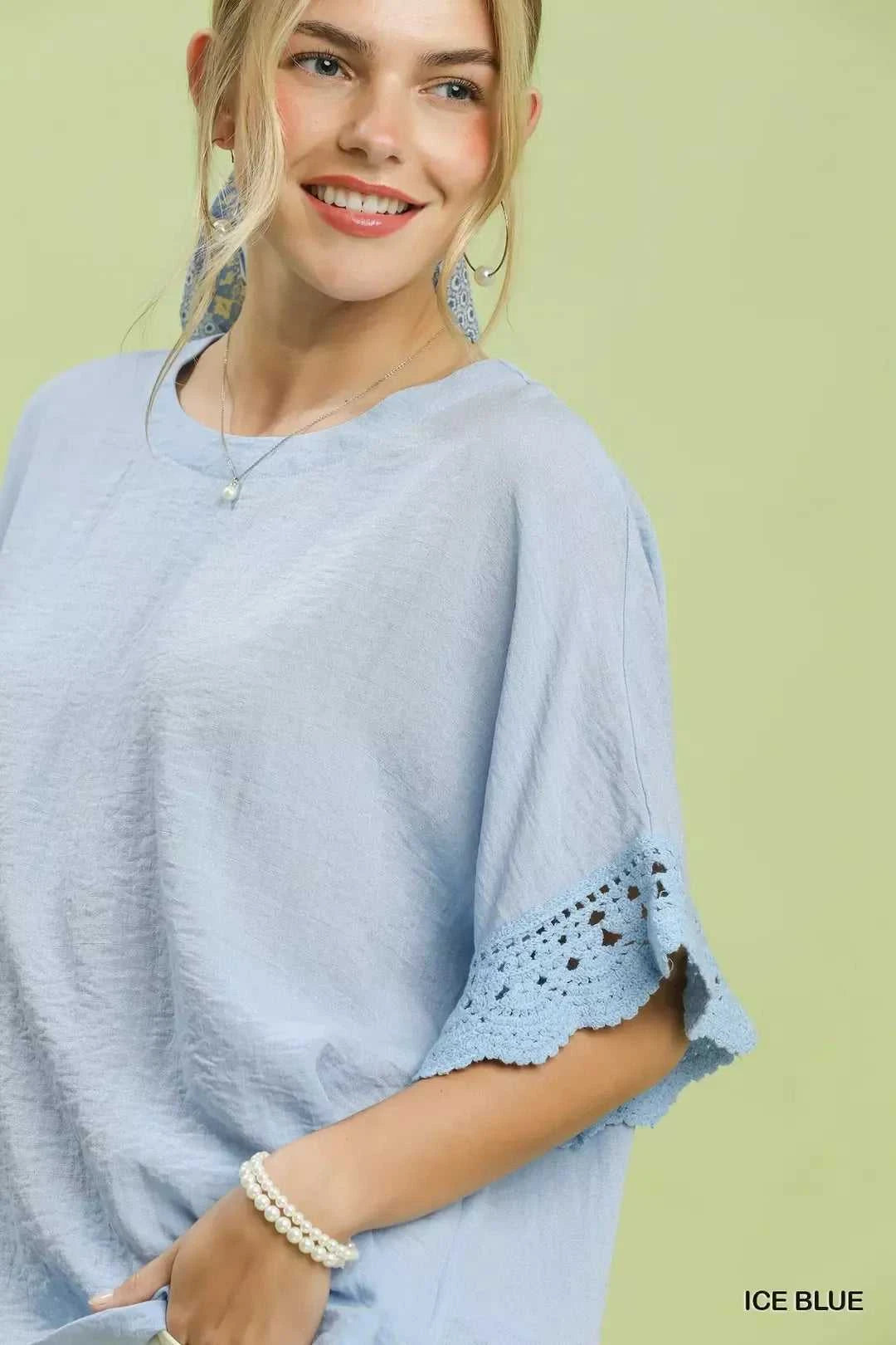 Umgee Crochet Trim Flutter Sleeve Top 100100967751325 49 Affordable Fashion Under $100 Jerry's Apparel 
