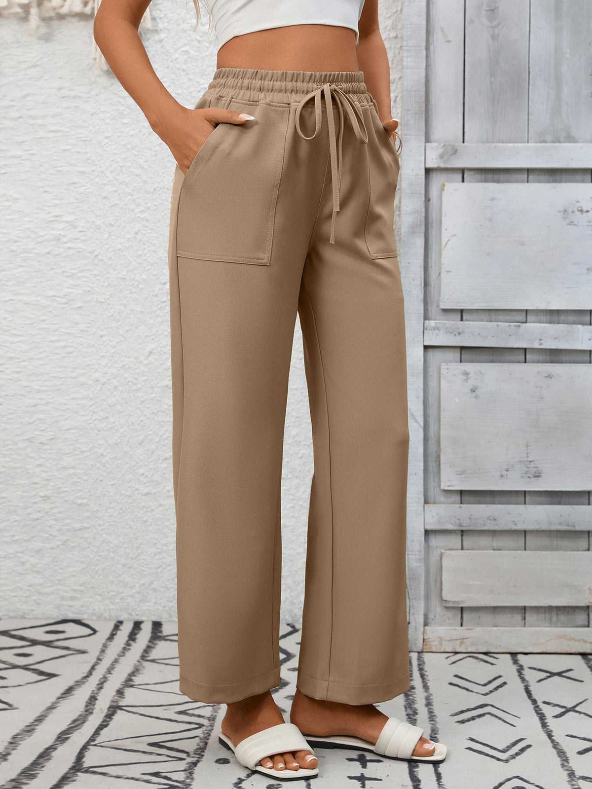 Casual Drawstring Wide Leg Pants 100100328755700 39 Affordable Fashion Under $100 Jerry's Apparel 