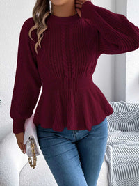 Cable Knit Peplum Sweater 101002224335272 37 Affordable Fashion Under $100 Jerry's Apparel 
