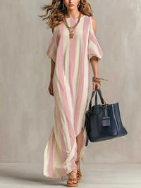 Striped Cold Shoulder Maxi Dress 100100347460143 32 Affordable Fashion Under $100 Jerry's Apparel 