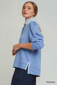 Umgee Stripe Ruffle Neck Long Sleeve Top 100100147251030 47 Affordable Fashion Under $100 Jerry's Apparel 