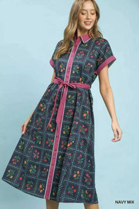 Umgee Mix Floral Button-Front Midi Dress 100100418991271 62 Affordable Fashion Under $100 Jerry's Apparel 