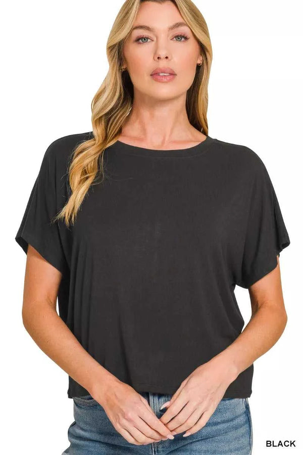 Zenana Round Neck Short Sleeve Cropped T-Shirt 100100475311872 22 Affordable Fashion Under $100 Jerry's Apparel 