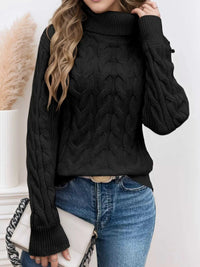 Cable Knit Turtleneck Long Sleeve Sweater 100100174532282 38 Affordable Fashion Under $100 Jerry's Apparel 