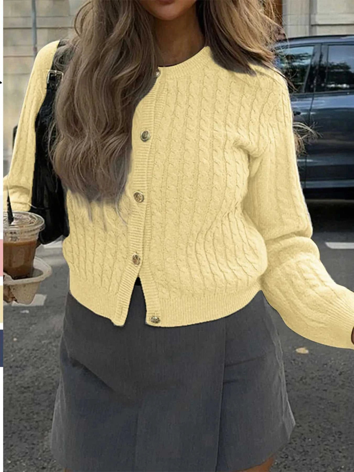 Cable Knit Button-Up Cardigan 100100747145212 57 Affordable Fashion Under $100 Jerry's Apparel 
