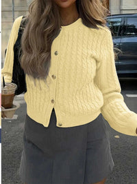 Cable Knit Button-Up Cardigan 100100747145212 57 Affordable Fashion Under $100 Jerry's Apparel 