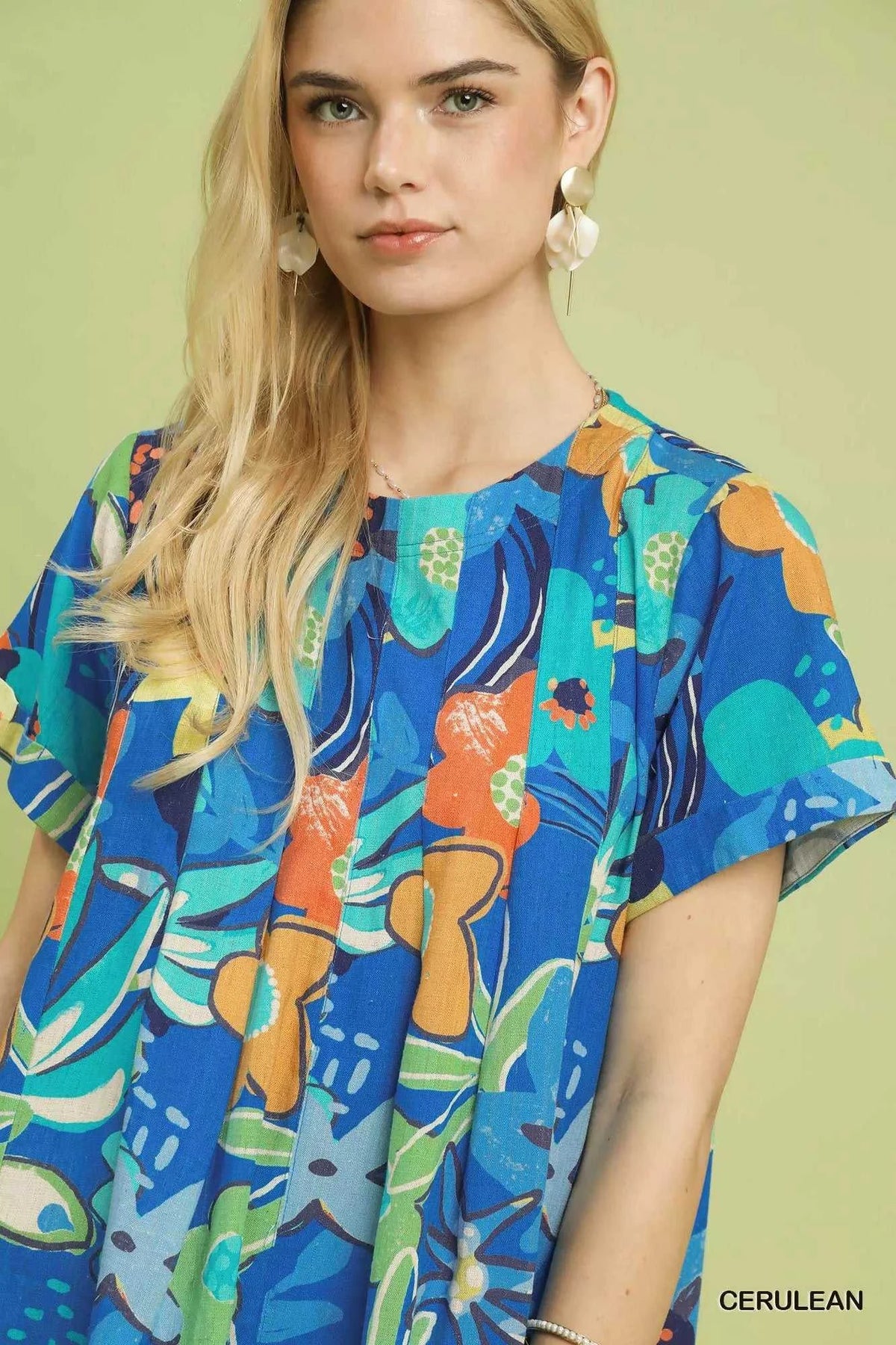 Umgee Abstract Floral Pleated Blouse 100100045911833 49 Affordable Fashion Under $100 Jerry's Apparel 