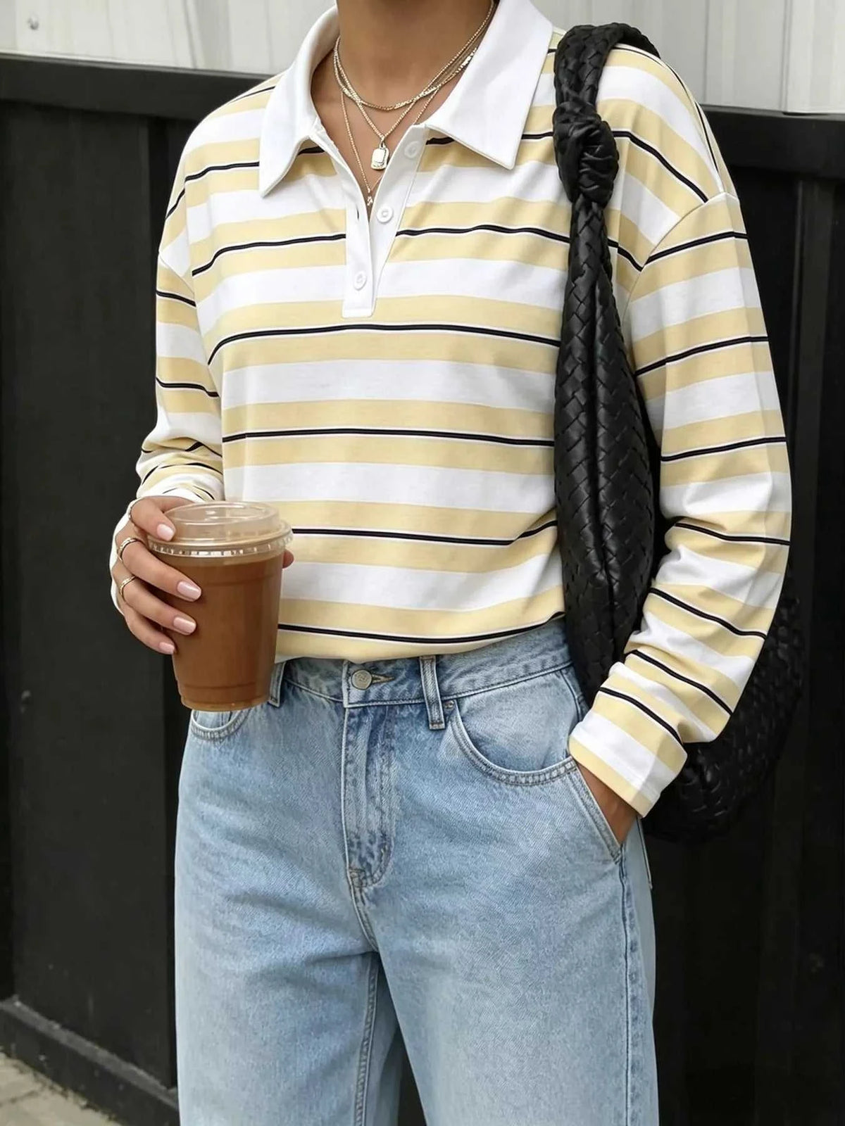 Striped Long Sleeve Polo Top 100100062327264 43 Affordable Fashion Under $100 Jerry's Apparel 