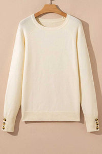 Button-Cuff Crew Neck Sweater 100100920961596 40 Women's Sweaters and Knitwear Jerry's Apparel 