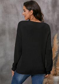 V-Neck Drop Shoulder Sweater