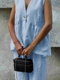 One Button Top and Wide Leg Pants Set 100100324141111 44 Affordable Fashion Under $100 Jerry's Apparel 