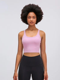 Millennia Scoop Neck Active Tank with Detachable Chest Pads