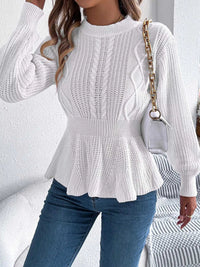 Cable Knit Peplum Sweater 101002224335272 37 Affordable Fashion Under $100 Jerry's Apparel 