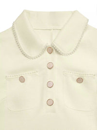 Peter Pan Collar Button-Front Tweed Mini Dress 101001415360845 64 Affordable Fashion Under $100 Jerry's Apparel 