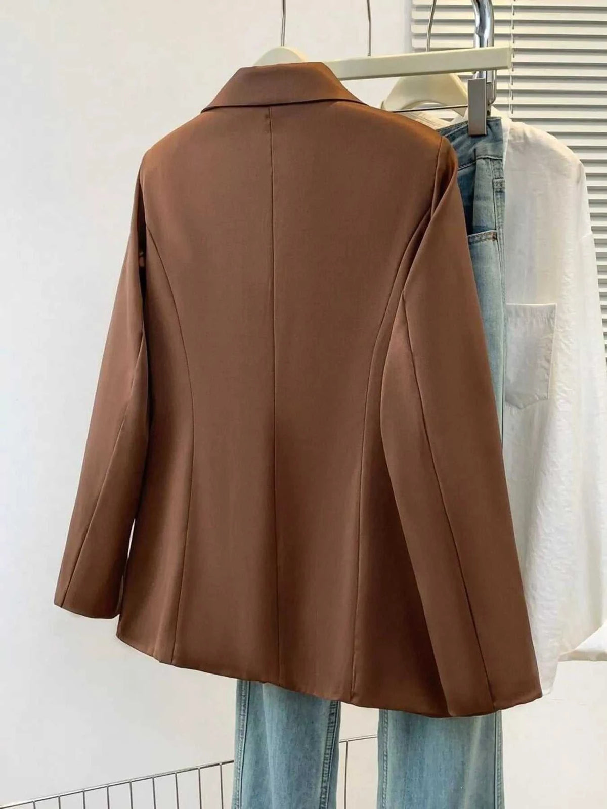Full Size Single-Breasted Lapel Collar Blazer Plus Size 100100427041899 25 Affordable Fashion Under $100 Jerry's Apparel 