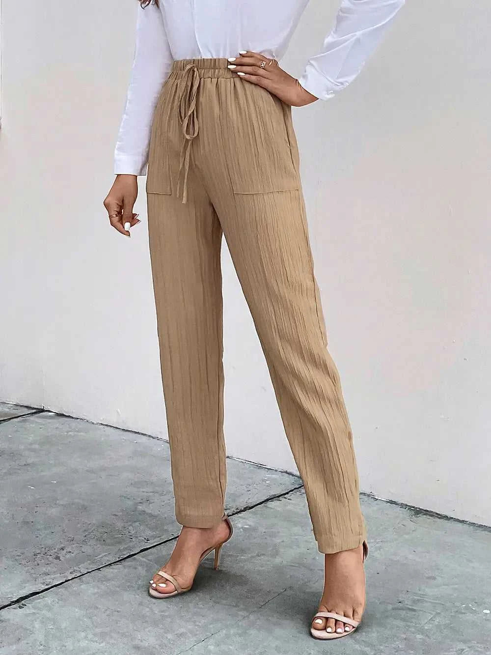 Perfee Texture Drawstring Pants with Pockets 100102326921939 30 Affordable Fashion Under $100 Jerry's Apparel 