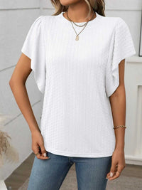 Round Neck Flutter Sleeve T-Shirt 100100468281947 23 Affordable Fashion Under $100 Jerry's Apparel 