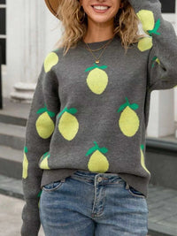 Lemon Crew Neck Round Neck Sweater 100100091974343 47 Affordable Fashion Under $100 Jerry's Apparel 