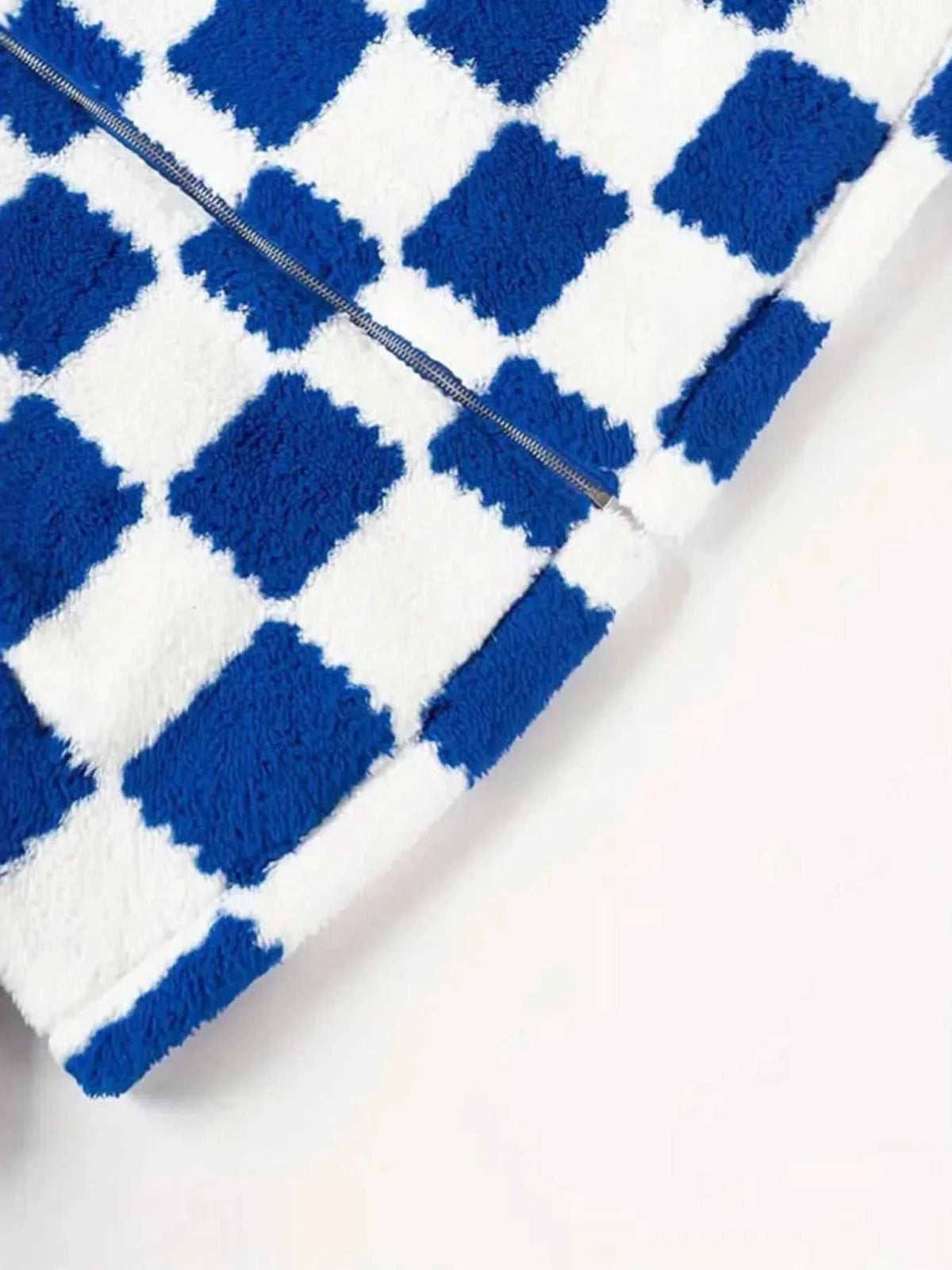 Checkered Fleece Oversized Zip Up Jacket 100100289964884 52 Affordable Fashion Under $100 Jerry's Apparel 