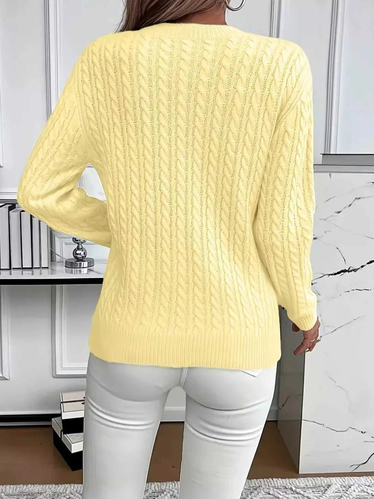 Cable Knit Round Neck Sweater 100100543926503 45 Affordable Fashion Under $100 Jerry's Apparel 