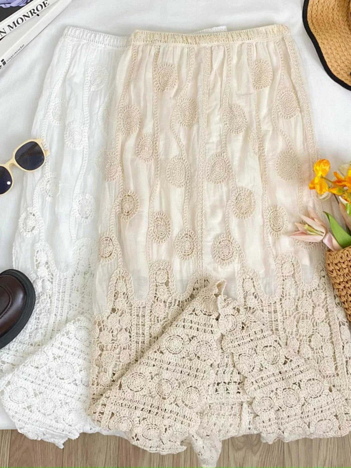 Lace Elastic Waist Midi Skirt 100100015303540 44 Affordable Fashion Under $100 Jerry's Apparel 
