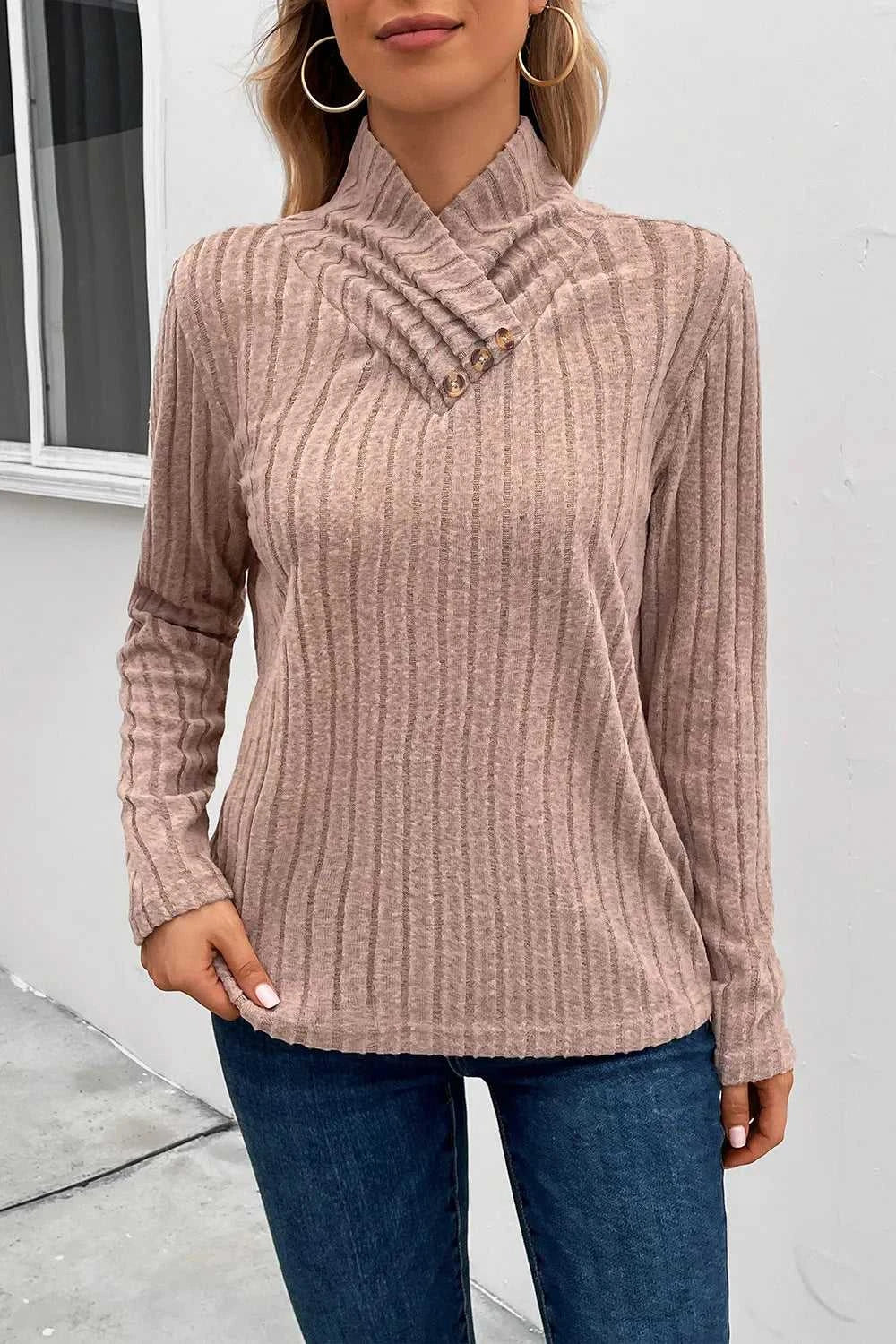 Perfee Ribbed Turtleneck Long Sleeve Sweater 100100056494347 27 Affordable Fashion Under $100 Jerry's Apparel 