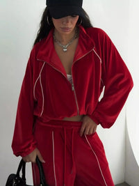 Zip Up Long Sleeve Top and Pants Set 100100041239879 73 Affordable Fashion Under $100 Jerry's Apparel 