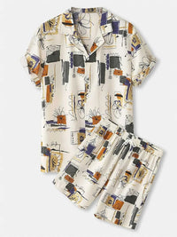 Men's Full Size Printed Button Up Shirt and Shorts Set Plus Size 100400359829886 38 Affordable Fashion Under $100 Jerry's Apparel 