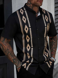 Men's Geometric Print Short Sleeve Shirt 104001395569418 26 Affordable Fashion Under $100 Jerry's Apparel 