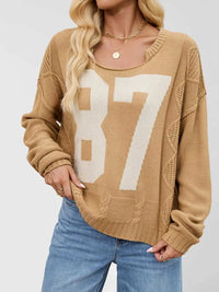 87 Number Cable-Knit Sweater 100100339024301 49 Affordable Fashion Under $100 Jerry's Apparel 
