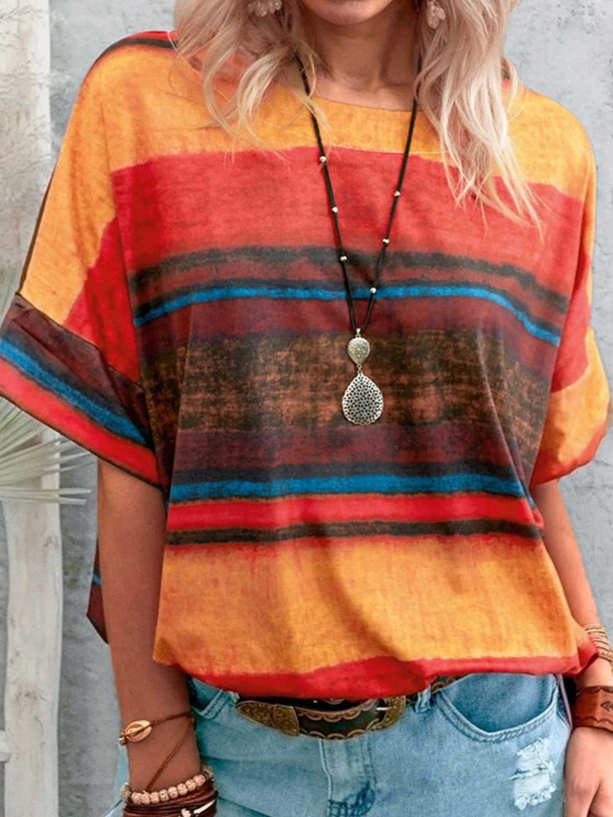 Contrast Round Neck Casual T-Shirt 100100706660927 23 Affordable Fashion Under $100 Jerry's Apparel 