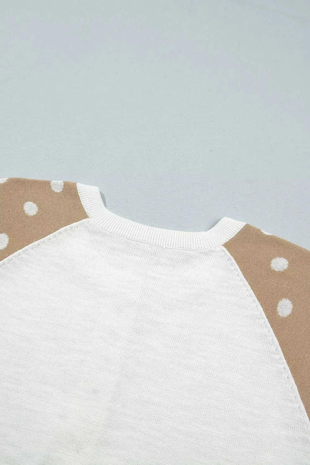Polka Dot Contrast Long Sleeve Button V Neck Sweater 101002413925852 51 Affordable Fashion Under $100 Jerry's Apparel 
