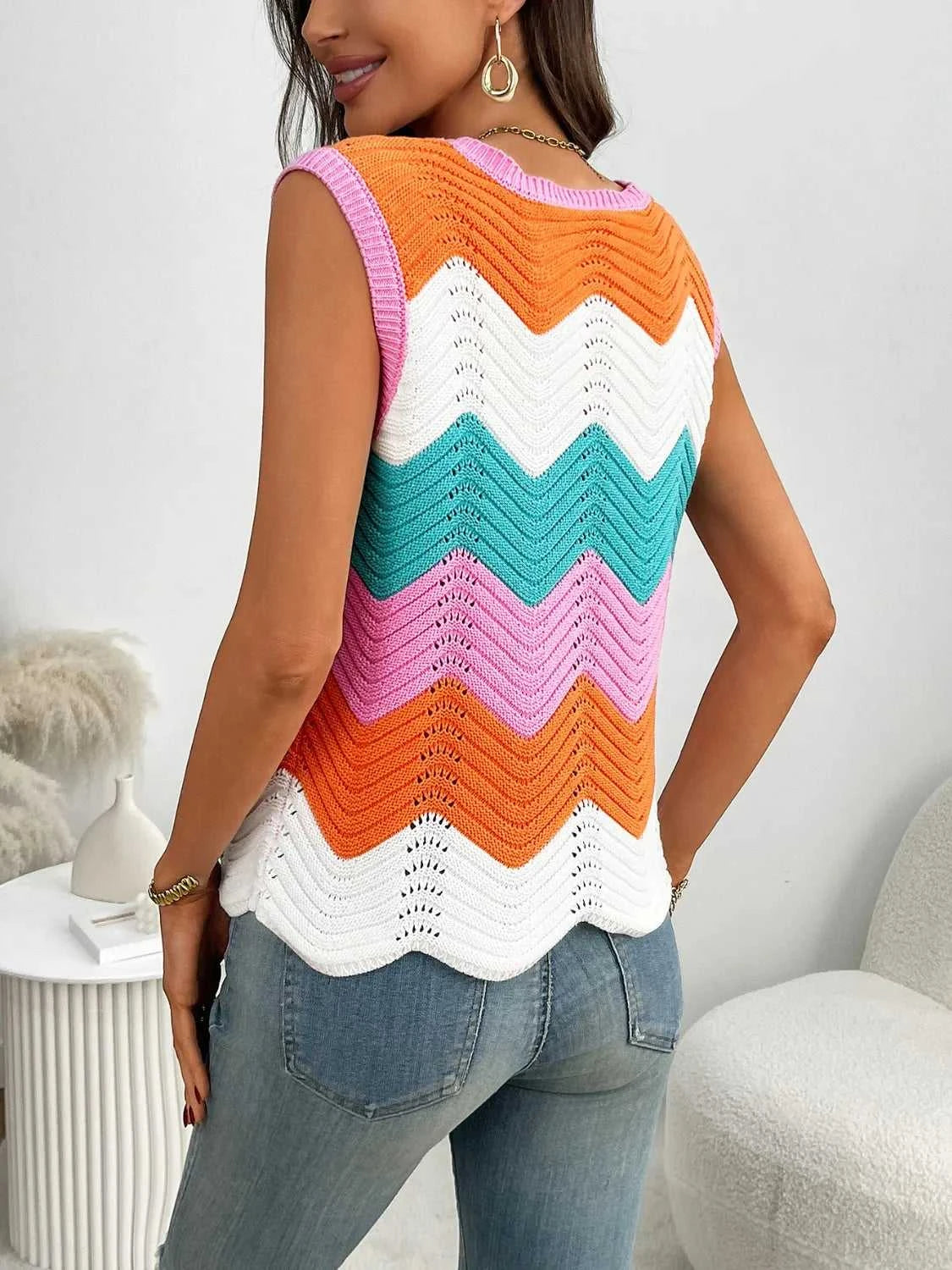 Color Block Round Neck Sweater Vest 100100253791586 34 Affordable Fashion Under $100 Jerry's Apparel 