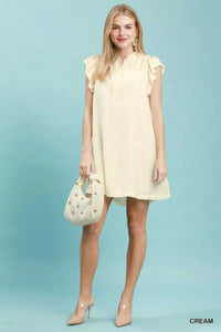 Umgee Ruffle Sleeve Henley Shift Dress 100100495661456 57 Affordable Fashion Under $100 Jerry's Apparel 