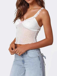 Ruffle Trim Swiss Dot Cami Top 100100152099209 31 Affordable Fashion Under $100 Jerry's Apparel 