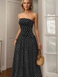 Polka Dot Strapless Maxi Dress 100100244144250 39 Affordable Fashion Under $100 Jerry's Apparel 